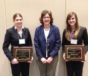 Kate Sharon (left) and Brittni Littlejohn (right) received Fontenot travel scholarships to the Southern Section Meeting.